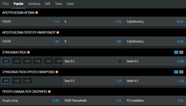 Mybet PAOK - Levadeiakos